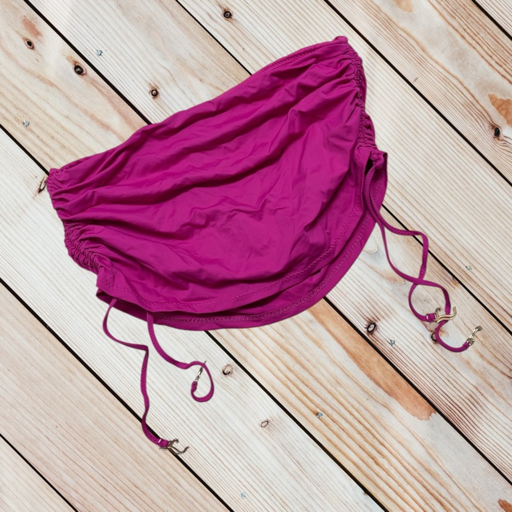 Juicy Couture XS (P) pink ruched swim skirt bikini bottom